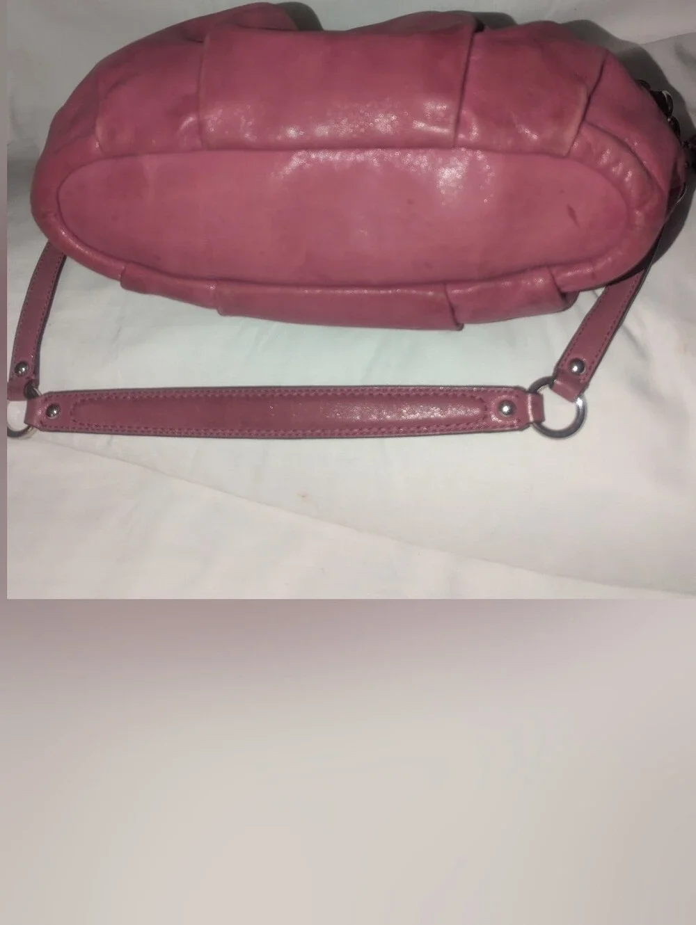 Coach Madison  Sophia Pleated Pink Leather Shoulder Satchel F22563